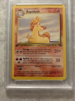 1999 Pokemon Jungle 1st Edition Rapidash #44 PSA 9 Mint - Image 3