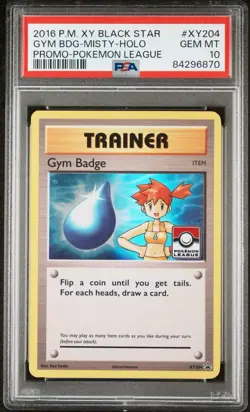 2015 Pokemon League Gym Badge Misty #XY204 Black Star Promo - PSA 10 GEM MINT - Image 1