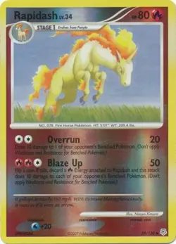 1x Rapidash - 59/130 - Uncommon - Reverse Holo Damaged Pokemon Diamond & Pearl B - Image 1