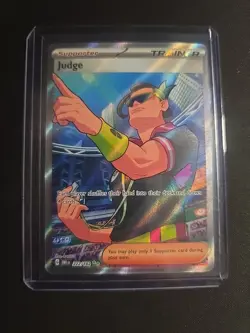 Judge Full Art Trainer Rare Destined Rivals 222/182, NM Pokemon Card - Image 1