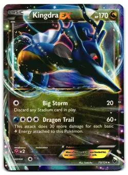 Kingdra EX 73/124 - Fates Collide Rare EX Pokemon TCG Holo - MP Card - Image 1