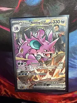 Pokemon TCG Destined Rivals Team Rockets Nidoking EX Card 233/182 SIR - Image 1