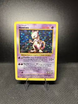 Shadowless Mewtwo Base Set Holographic Pokemon Card 10/102 1995 Rare Dmg - Image 1