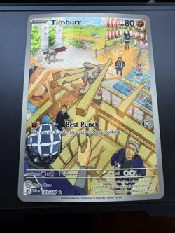 Pokemon TCG Timburr 183/167 Illustration Rare Holo Twilight Masquerade Card - Image 1