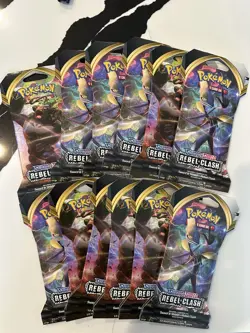 Pokemon TCG Sword and Shield Rebel Clash Blister Sleeved Booster Card Packs 820650806827 - Image 1