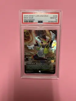 PSA 10 GEM MT 2025 Disney Lorcana EN 9 Max Goof #230 Enchanted - Image 1