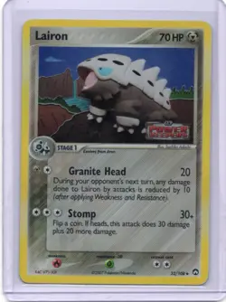 Pokemon Card - Lairon Reverse Stamp - 32/108 - EX Power Keepers - 2007 - Image 1