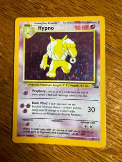 1999 Pokemon Fossil Hypno-Holo 1st Edition 8/62 - Moderately Played - Image 1
