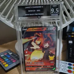 2021 Pokemon Celebrations Black Star SWSH133 Lance's Charizard Graded 9.5 Mint+ - Image 1