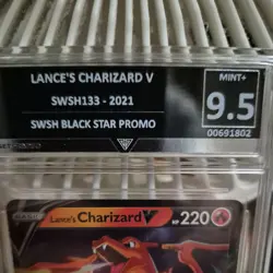 2021 Pokemon Celebrations Black Star SWSH133 Lance's Charizard Graded 9.5 Mint+ - Image 3