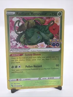 2022 Pokemon GO Reverse Foil #4 Radiant Venusaur RDR (B) - Image 1