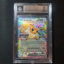 Pokemon TCG Prismatic Evolutions Eevee EX Stamped Surprise Box Promo Beckett 9 - Image 1