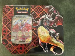 Pokemon TCG Charizard EX Paldean Fates Tin Scarlet & Violet (Factory Sealed) - Image 1