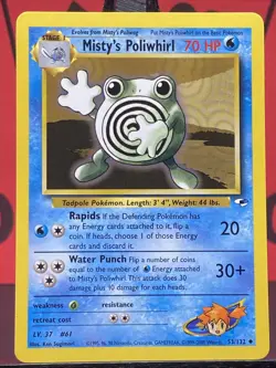 Misty's Poliwhirl 053/132 Gym Heroes Regular Uncommon 1999 WOTC Pokemon TCG VLP - Image 3
