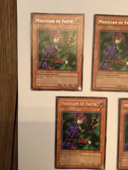 YUGIOH 5x MAGICIAN OF FAITH MRD-036 RARE UNLIMITED ED LP 1996 - Image 2