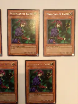 YUGIOH 5x MAGICIAN OF FAITH MRD-036 RARE UNLIMITED ED LP 1996 - Image 4