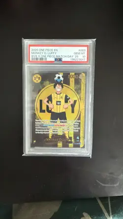 PSA 10 Monkey D Luffy ST13-003 BVB Borussia Dortmund ONE PIECE Matchday Promo EN - Image 1