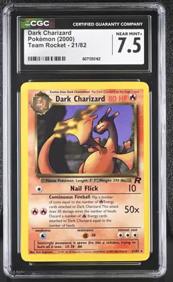 CGC 7.5 Dark Charizard 2000 Team Rocket 21/82 Pokemon Card - Image 1