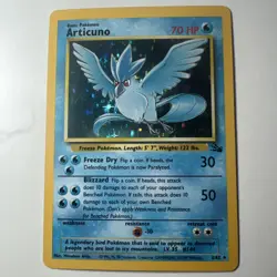 Pokemon TCG Articuno Holo Unlimited Rare Card 2/62 Fossil Set NM - Image 1