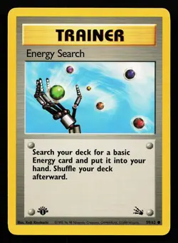 Energy Search 59/62 Common 1st Edition Fossil Pokemon Card - Image 1