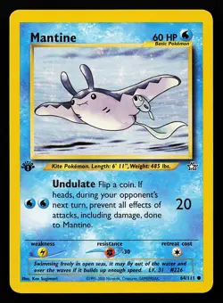 Mantine 64/111 1st Edition Neo Genesis Pokemon Card - Image 1