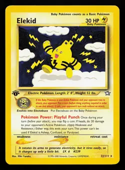 Elekid 22/111 Rare 1st Edition Neo Genesis Pokemon Card - Image 1