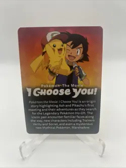 2017 Pikachu & Ash Pokemon the Movie I Choose You Promo Insert Card - Image 2