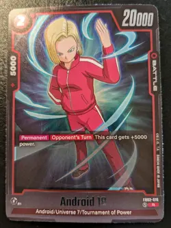 Android 18 FB02-016 Foil Rare Blazing Aura Dragon Ball Super Card Game - Image 1