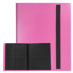 4 Pocket Trading Card Binder 160 Side-Loading Card Binder, Rose Red - Image 1