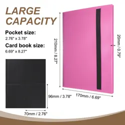 4 Pocket Trading Card Binder 160 Side-Loading Card Binder, Rose Red - Image 2
