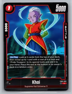 Dragon Ball Super Card Game Raging Roar #FB03-003 Khai - Image 1