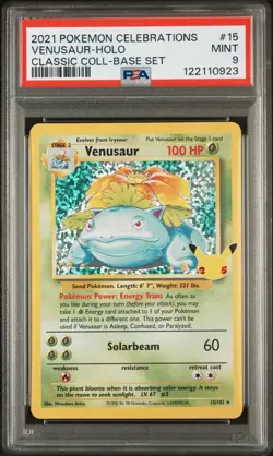 2021 POKEMON CELEBRATIONS CLASSIC COLL #15 VENUSAUR-HOLO PSA 9 - Image 1