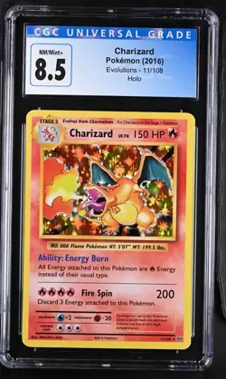 2016 Pokemon XY Evolutions Charizard 11/108 CGC 8.5 - Image 1