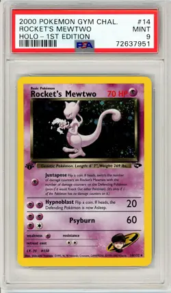 Pokemon Rocket's Mewtwo #14 GYM Challenge 1st Edition PSA 9 Mint - Image 1