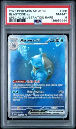 2023 POKEMON MEW EN-151 #200 BLASTOISE EX SPECIAL ILLUSTRATION RARE PSA 8 - Image 1
