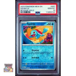 2023 POKEMON MEW EN-151 REVERSE HOLO #007 SQUIRTLE PSA 10 GEM MINT - Image 1