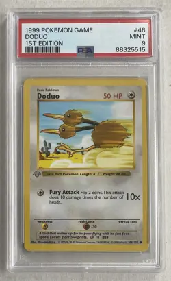 Pokemon Base Set Doduo #48 1st Edition Common [PSA 9] - Image 1