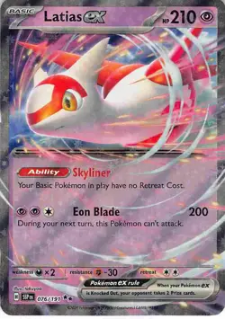 Latias ex 076/191 Double Rare Surging Sparks Pokemon Reverse Holo NM - Image 1