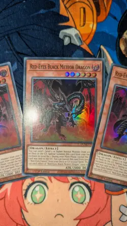 YuGiOh! | PLAYSET 3x Red-Eyes Black Meteor Dragon | Super Rares 1st Ed. | NM - Image 2