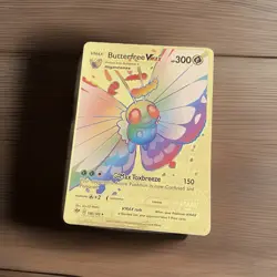 Pokemon Rainbow Butterfree Vmax Gold Foil Fan Art Card - Image 1