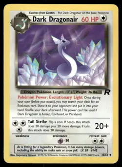 Pokemon Cards Dark Dragonair 33/82 UNLIMITED Team Rocket WOTC Uncommon NM - Image 1