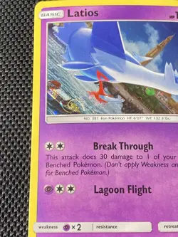 Latios SM88 HD Cosmos Swirl Sun & Moon Black Star Promo Holo Pokemon Card LP+ - Image 2