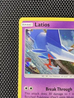 Latios SM88 HD Cosmos Swirl Sun & Moon Black Star Promo Holo Pokemon Card LP+ - Image 3