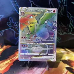 Charizard Vstar 174/172 Brilliant Stars Rainbow Secret Rare MP Pokemon Card - Image 1