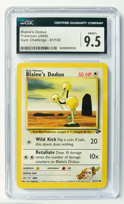 Blaine's Doduo 061/132 CGC 9.5 Gym Challenge Vintage Graded Pokemon Card Slab - Image 1