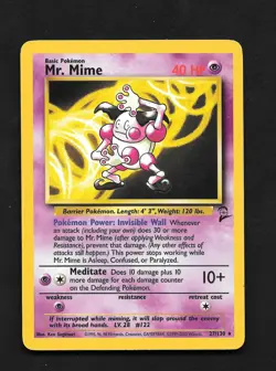 Mr. Mime Base Set 2 Card 27/130 Regular Pokemon TCG Card HP - Image 1