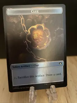 MTG Clue (040) Rat (017) Token FOIL Commander Masters CMM NM/M - Image 1