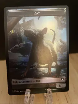 MTG Clue (040) Rat (017) Token FOIL Commander Masters CMM NM/M - Image 2