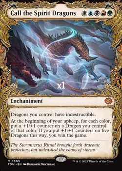MTG Showcase Tarkir: Dragonstorm TDM Call the Spirit Dragons MINT - Image 1