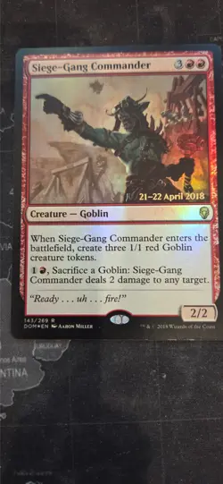 MtG Siege-Gang Commander Foil Prerelease promo - Image 1